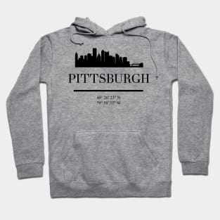 PITTSBURGH PENNSYLVANIA BLACK SILHOUETTE SKYLINE ART Hoodie